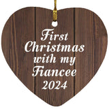 First Christmas With My Fiancee 2024 - Heart Ornament D