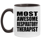 Most Awesome Respiratory Therapist - 11oz Accent Mug Black