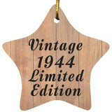 80th Birthday Vintage 1944 Limited Edition - Star Ornament C