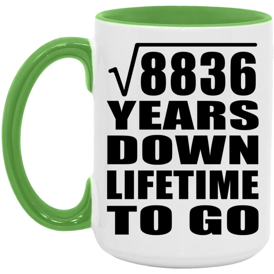 94th Anniversary Square Root of 8836 Years Lifetime To Go - 15oz Accent Mug Green