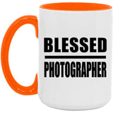 Blessed Photographer - 15oz Accent Mug Orange