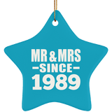 35th Anniversary Mr & Mrs Since 1989 - Star Ornament