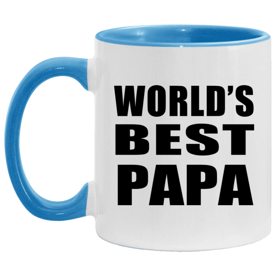 World's Best Papa - 11oz Accent Mug Blue