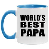 World's Best Papa - 11oz Accent Mug Blue
