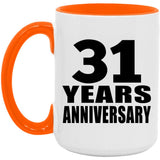 31st Anniversary 31 Years Anniversary - 15oz Accent Mug Orange
