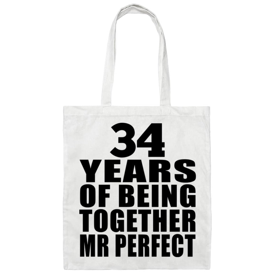 34th Anniversary 34 Years Of Being Mr Perfect - Tote Bag White