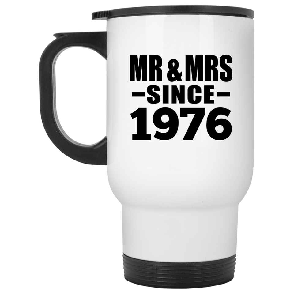 48th Anniversary Mr & Mrs Since 1976 - White Travel Mug