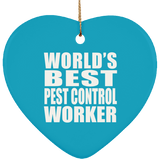 World's Best Pest Control Worker - Heart Ornament