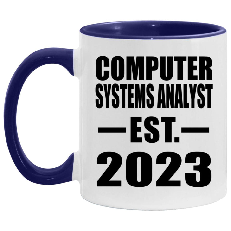 Computer Systems Analyst Established Est. 2023 - 11oz Accent Mug Purple