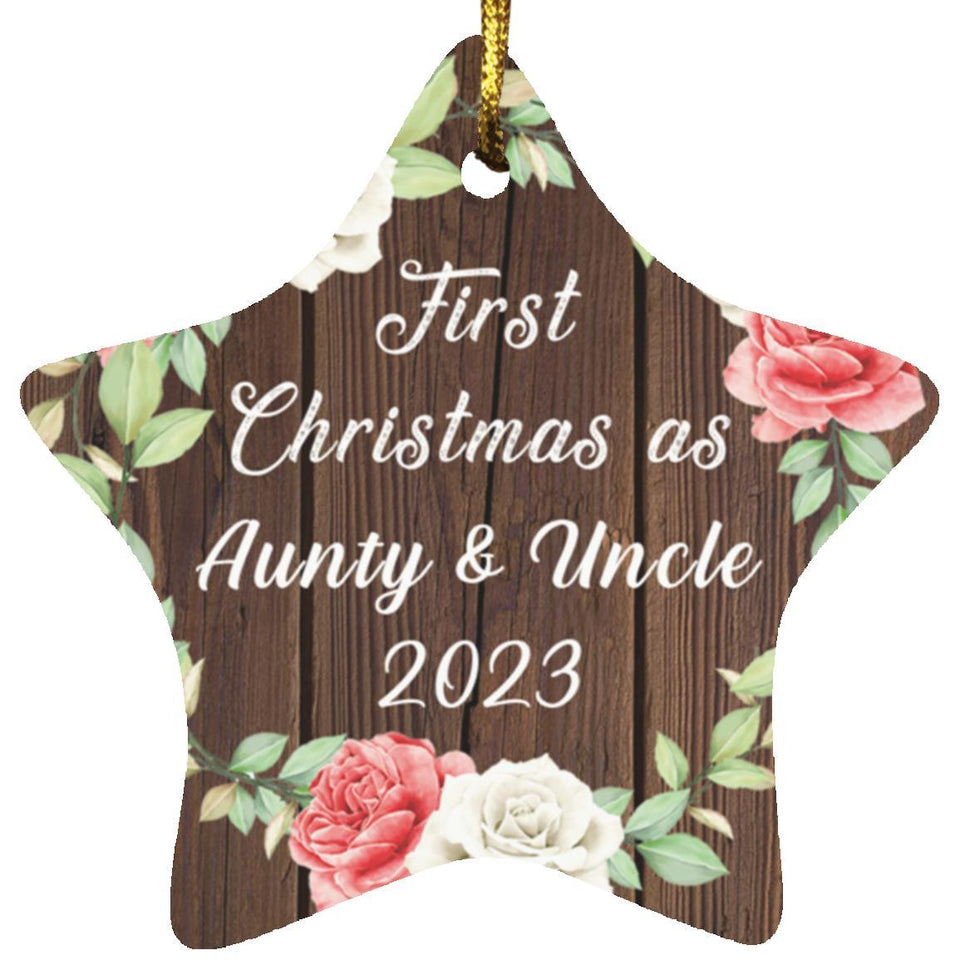 First Christmas As Aunty & Uncle 2023 - Star Ornament A
