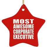 Most Awesome Corporate Executive - Star Ornament