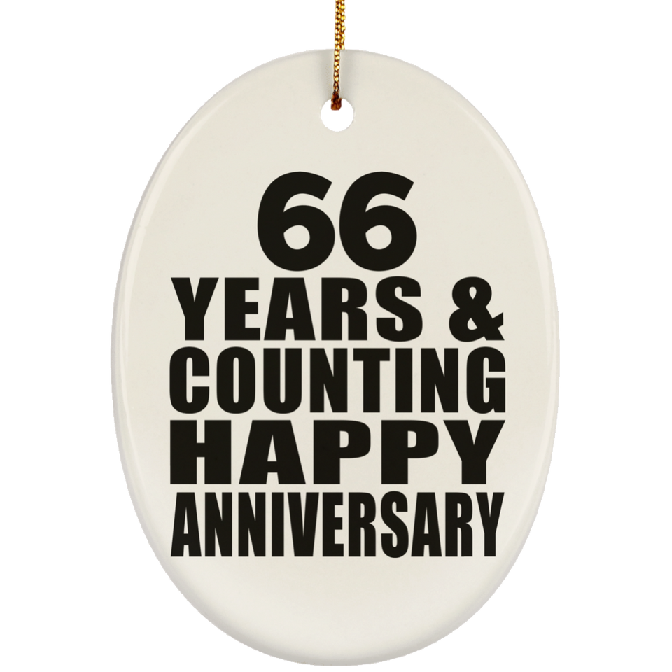 Happy 66th Anniversary 66 Years & Counting - Oval Ornament