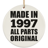 27th Birthday Made in 1997 All Parts Original - Circle Ornament