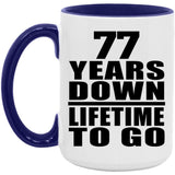 77th Anniversary 77 Years Down Lifetime To Go - 15oz Accent Mug Purple