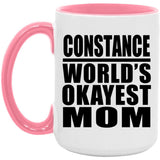 Constance World's Okayest Mom - 15oz Accent Mug Pink