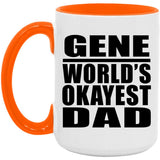Gene World's Okayest Dad - 15oz Accent Mug Orange