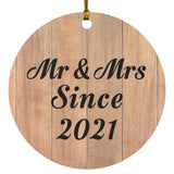 3rd Anniversary Mr & Mrs Since 2021 - Circle Ornament C