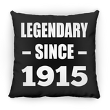 109th Birthday Legendary Since 1915 - Throw Pillow Black