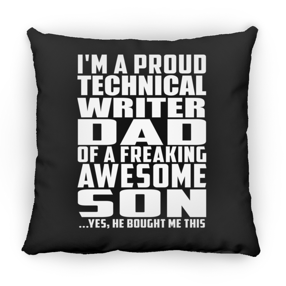 Proud Technical Writer Dad Of Awesome Son - Throw Pillow Black