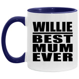 Willie Best Mum Ever - 11oz Accent Mug Purple