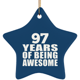 97th Birthday 97 Years Of Being Awesome - Star Ornament