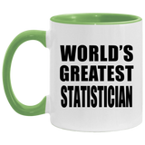 World's Greatest Statistician - 11oz Accent Mug Green