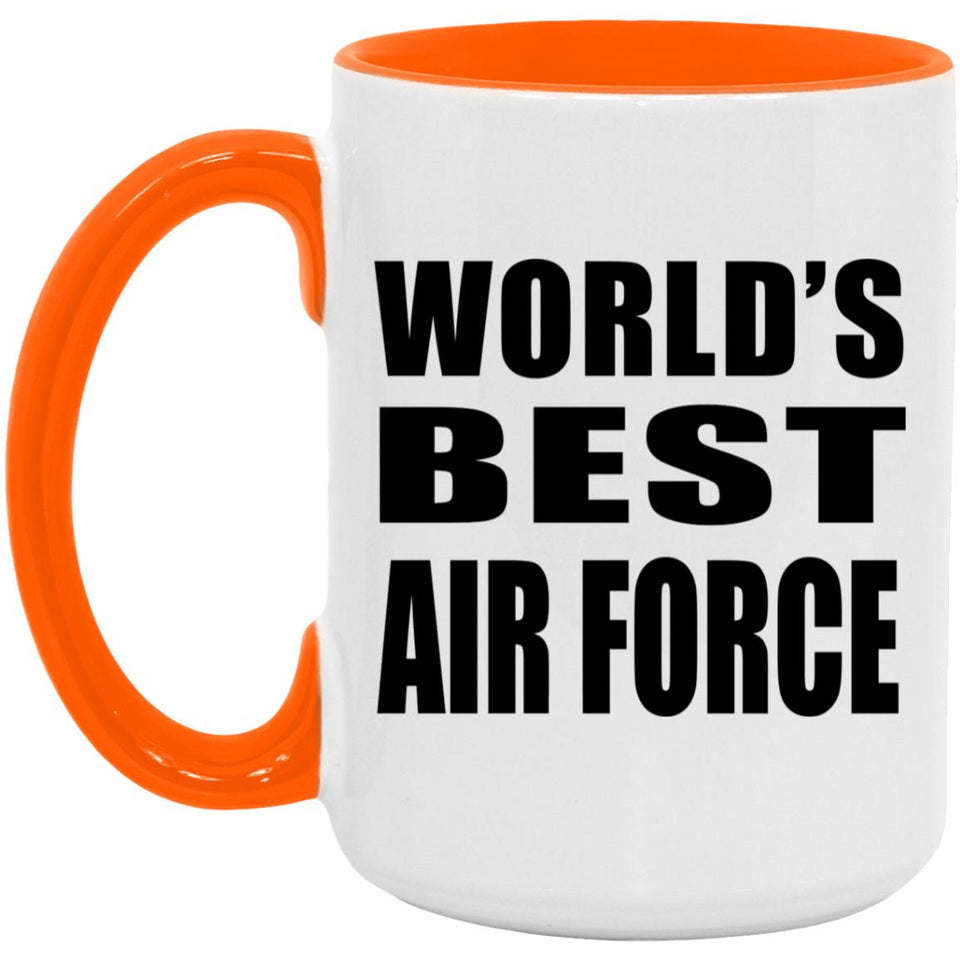 World's Best Air Force - 15oz Accent Mug Orange