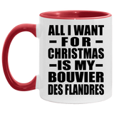 All I Want For Christmas Is My Bouvier Des Flandres - 11oz Accent Mug Red