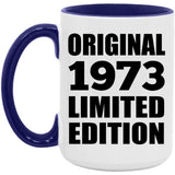 51st Birthday Original 1973 Limited Edition - 15oz Accent Mug Purple