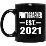 Photographer Established EST. 2021 - 11oz Coffee Mug Black