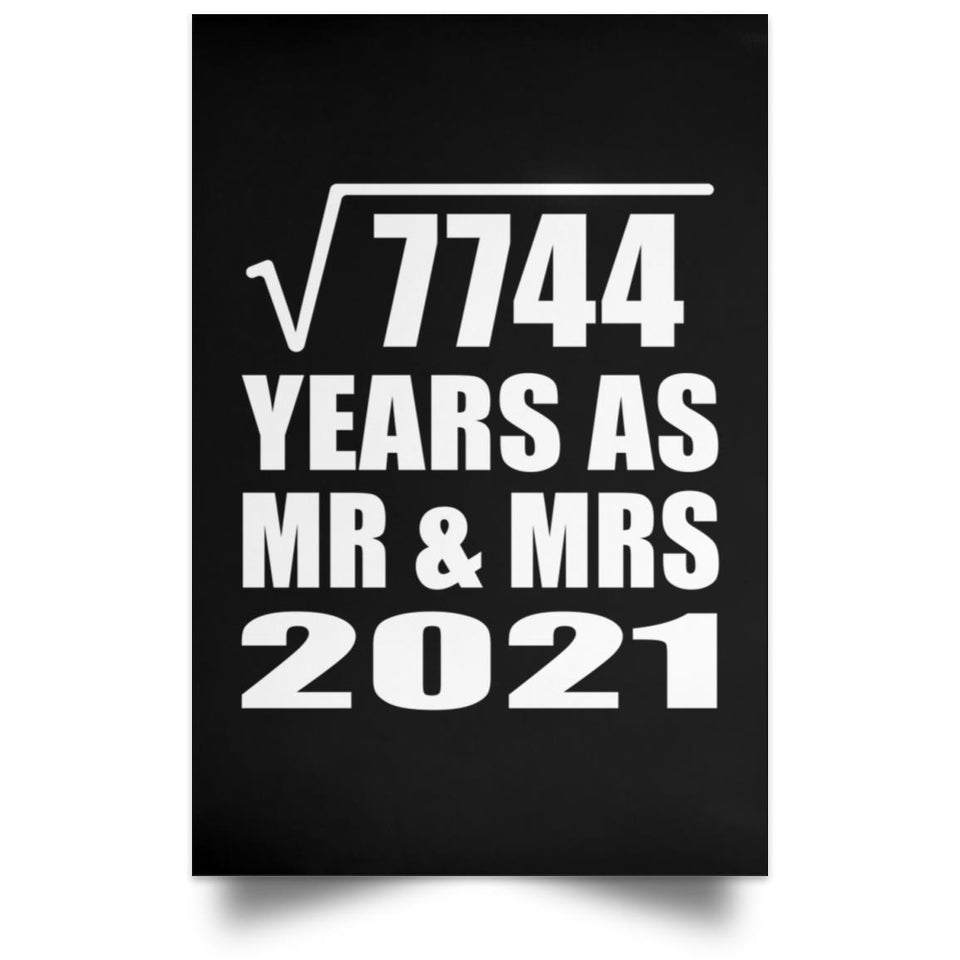 88th Anniversary Square Root of 7744 Years As Mr & Mrs 2021 - Poster Portrait