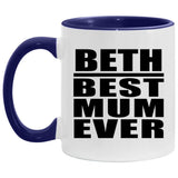 Beth Best Mum Ever - 11oz Accent Mug Purple