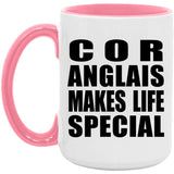 Cor Anglais Makes Life Special - 15oz Accent Mug Pink
