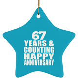 Happy 67th Anniversary 67 Years & Counting - Star Ornament
