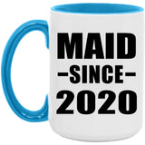 Maid Since 2020 - 15oz Accent Mug Blue