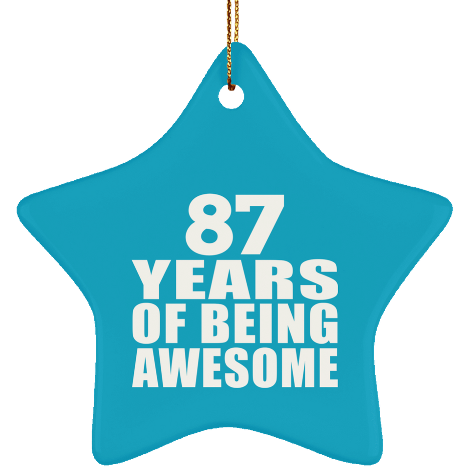 87th Birthday 87 Years Of Being Awesome - Star Ornament
