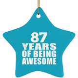 87th Birthday 87 Years Of Being Awesome - Star Ornament