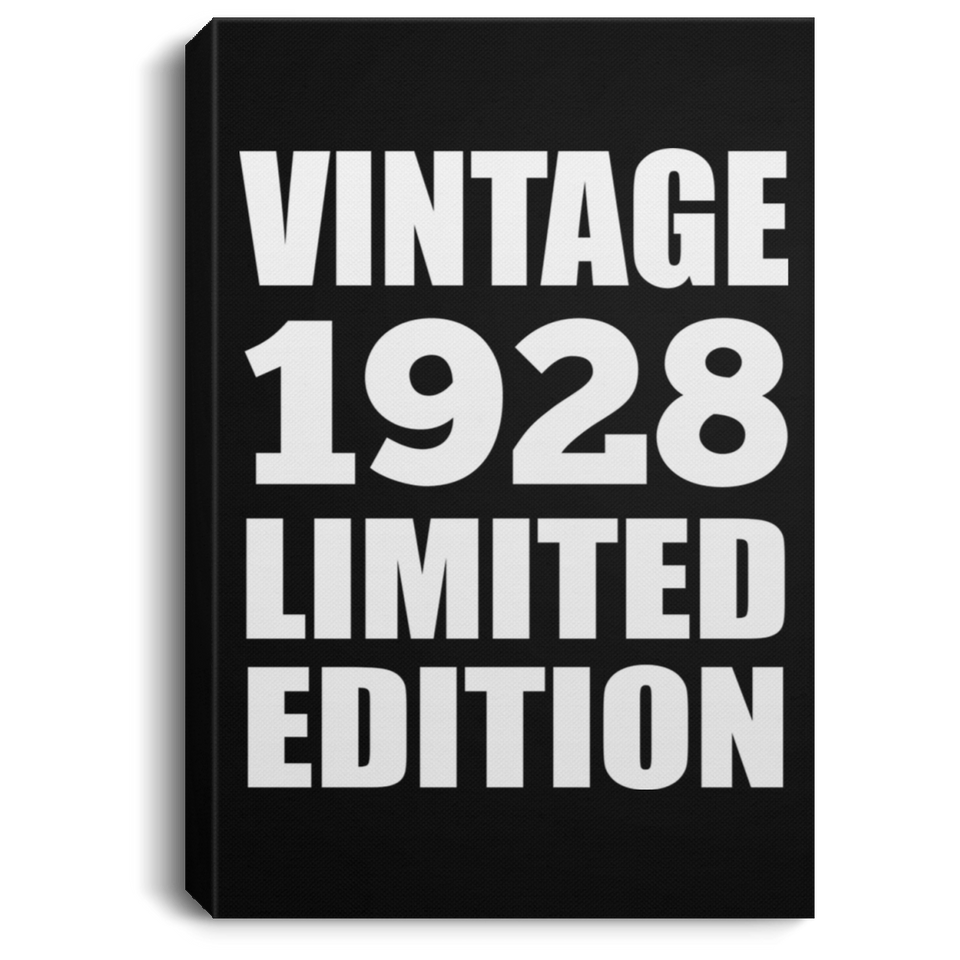 96th Birthday Vintage 1928 Limited Edition - Canvas Portrait