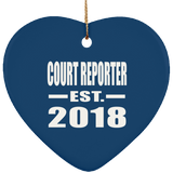 Court Reporter Established EST. 2018 - Heart Ornament
