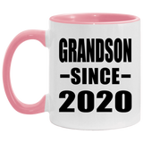 Grandson Since 2020 - 11oz Accent Mug Pink