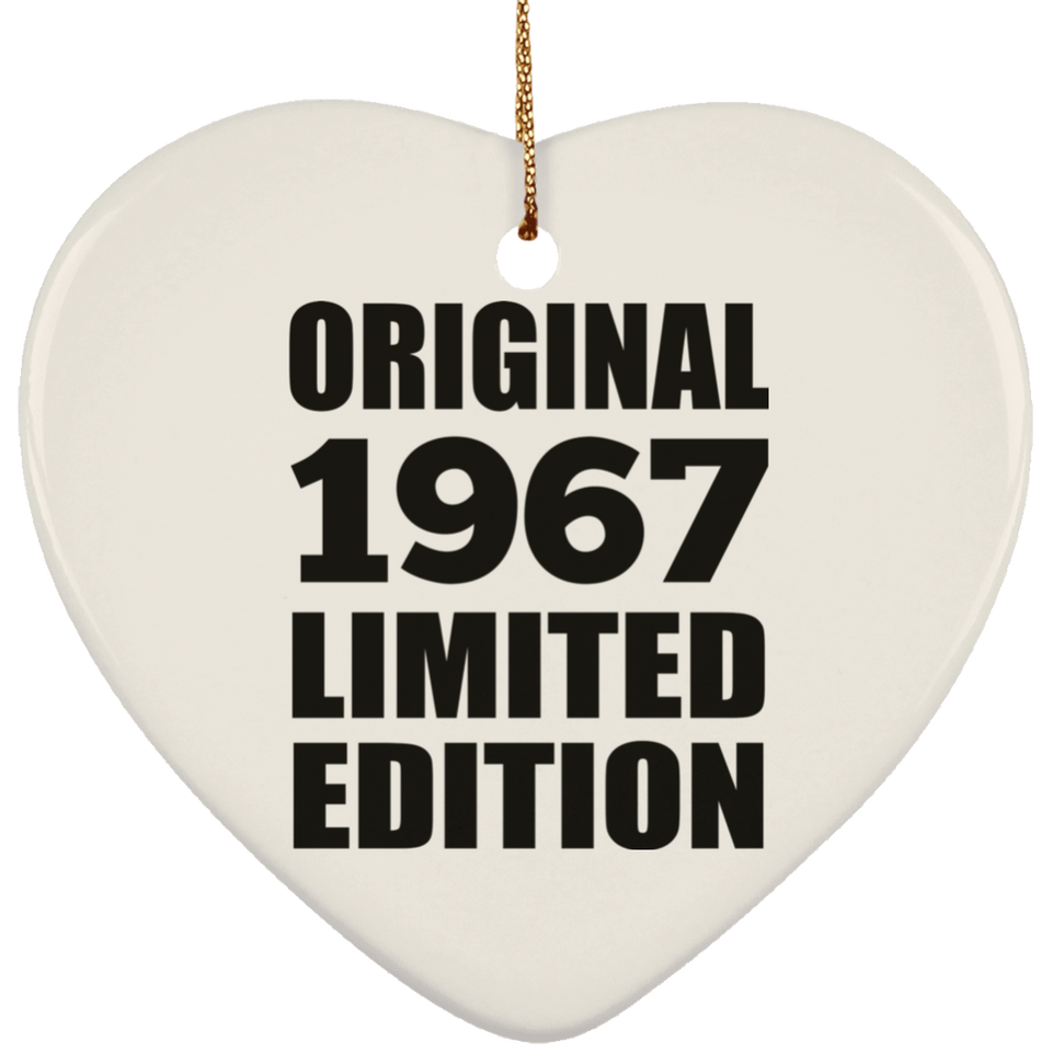 57th Birthday Original 1967 Limited Edition - Heart Ornament