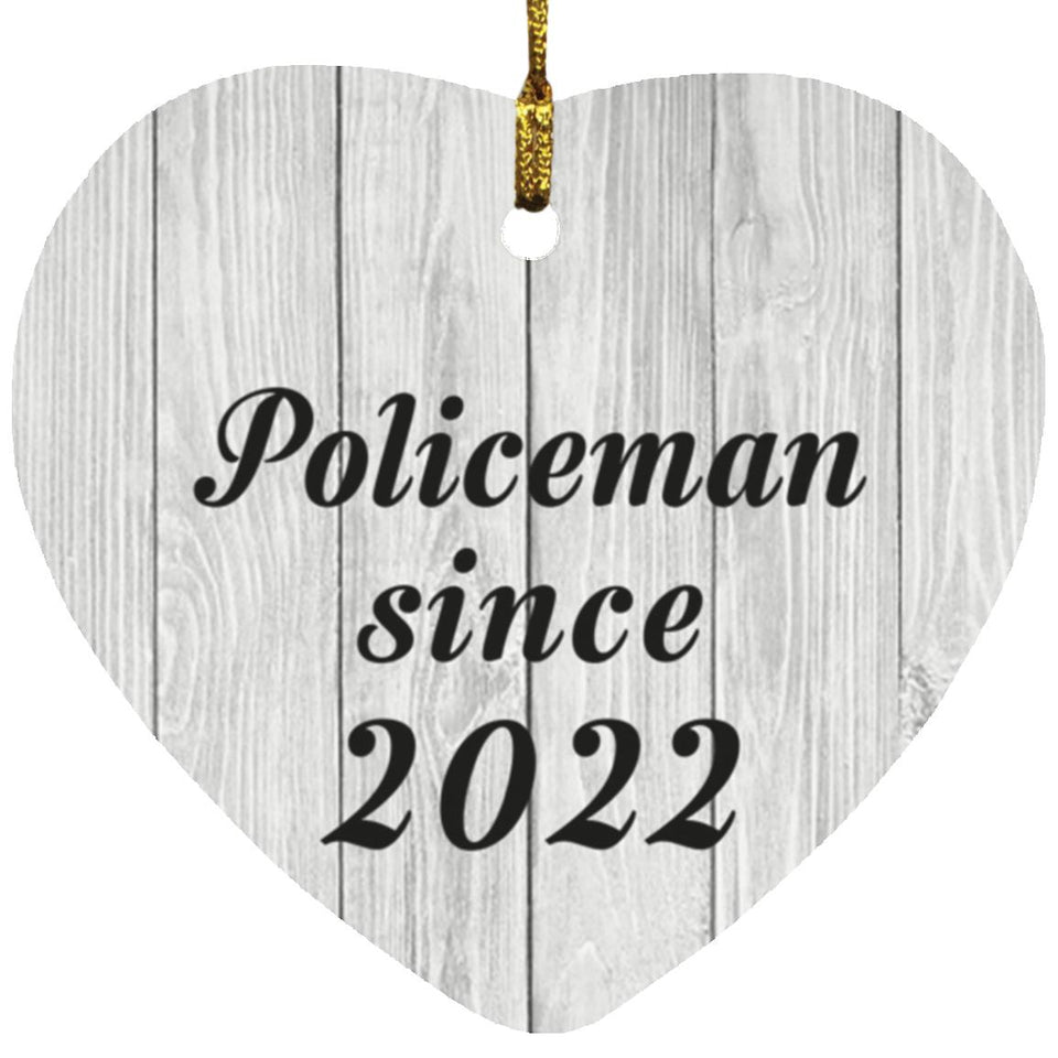 Policeman Since 2022 - Heart Ornament F