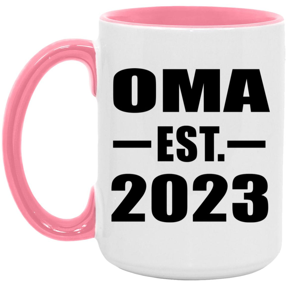 Oma Established EST. 2023 - 15oz Accent Mug Pink