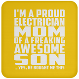 Proud Electrician Mom Of Awesome Son - Drink Coaster