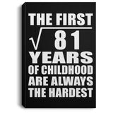 9th Birthday Square Root of 81 Years of Childhood - Canvas Portrait