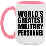 World's Greatest Military Personnel - 15oz Accent Mug Pink