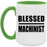 Blessed Machinist - 15oz Accent Mug Green