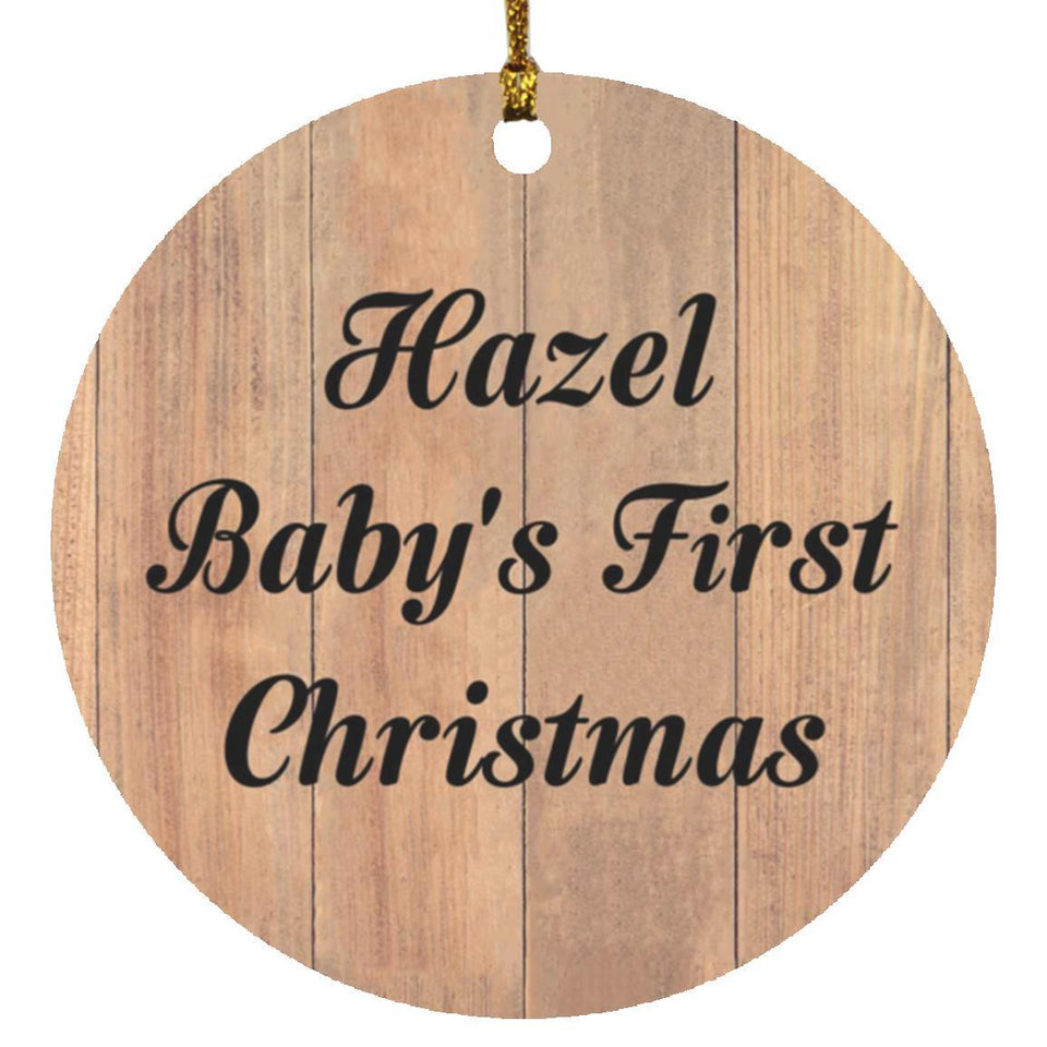 Hazel Baby's First Christmas - Circle Ornament C
