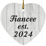 Fiancee Established Est. 2024 - Heart Ornament F