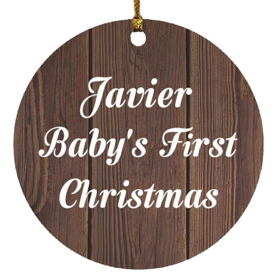 Javier Baby's First Christmas - Circle Ornament D